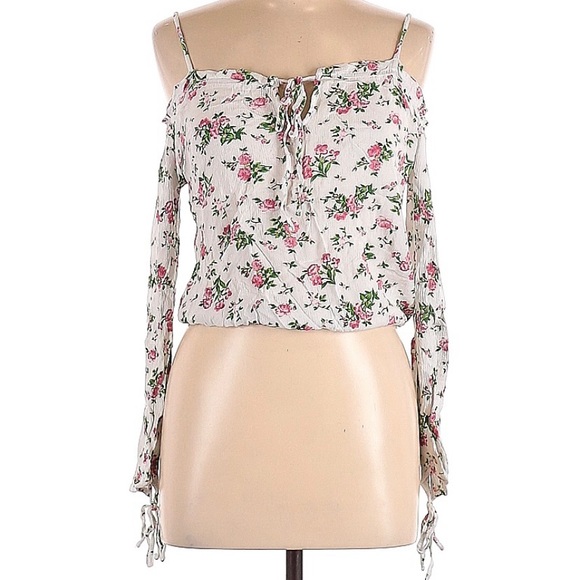 PacSun Tops - Kendall+Kylie Off the Shoulder Long Sleeves Floral Top (Adjustable Straps)